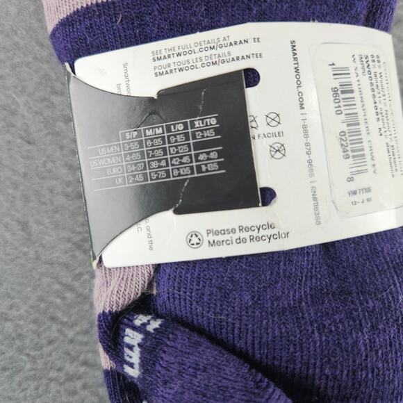 Smartwool Women's Size M Medium 7-9.5 Cushion Crew Socks Stripe Purple - Picture 4 of 6